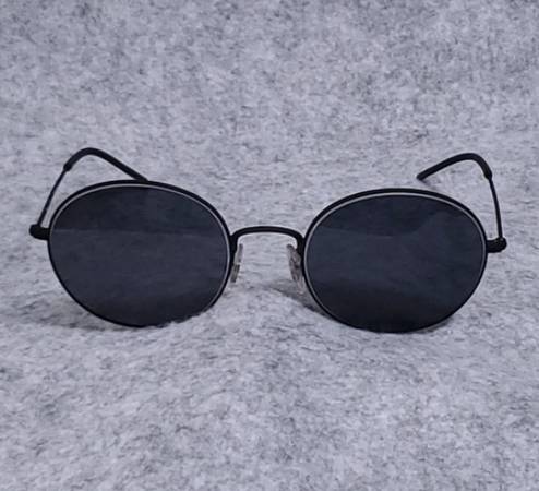 Ray-Ban RB3594 Matte Black Round Oval Sunglasses Dark Gray Lens