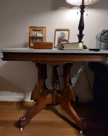 Marble Top table antique. very heavy and solid 1
