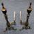 Antique Brass and Iron Fireplace Andirons 1 thumbnail