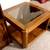 2 Oak and Smoked Glass Top End Table Set 1 thumbnail