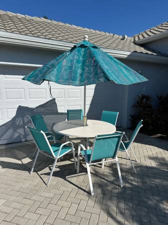 Patio table with chairs and umbrella 1