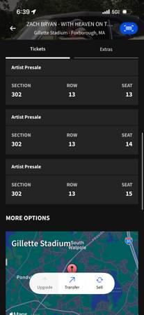 (3 tix) Zach Bryan - Friday 10/02 at Gillette 1