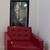 Two Red Leather Accent Chairs 2 thumbnail