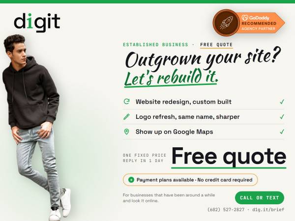 Website Redesign + Logo Refresh, Established Businesses, Free Quote 1