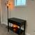 Accent table dark blue two drawer 4 thumbnail