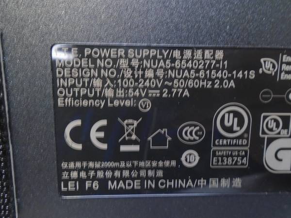 I.T.E. Fuente de alimentación adaptador AC 150 W, 54 V, 2,77 A - $15 (Boston y zonas al norte)63438034483713122