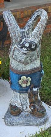 Cement Planter Dress with Apron and kittens 1