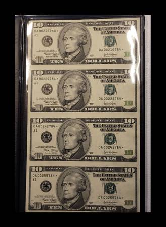 Uncut 4 up CURRENCY Sheets 1