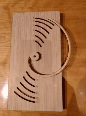 Wooden Fibonacci clock 1