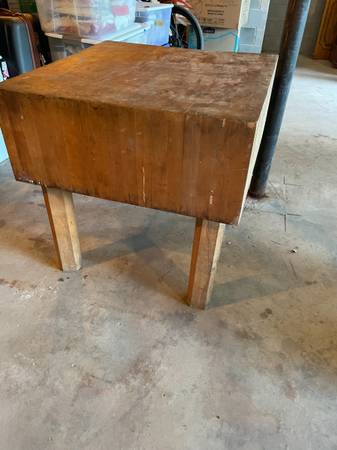 Antique Butcher Block Table 1