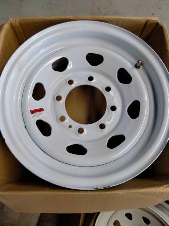 New. 16 inch trailer rims. Heavy Duty 8 lugs. 1