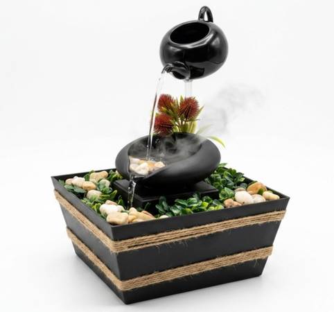 Handcrafted-3D printed Floating Teapot Water Fountain with Ambient Mist Effect 1