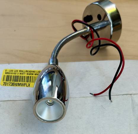 New 12V marine Scandinavian 3W warm white reading light/dimmer 1