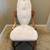 Vintage White Velvet Slipper Chair with Wood Frame 2 thumbnail