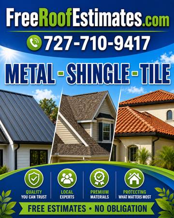 ⭐⭐FreeRoofEstimates.com CALL/TEXT 727-710-9417 Roofing, AC and more. 1