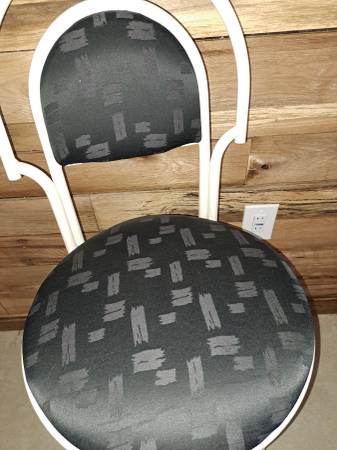barstools (two)  30" cushioned ,swivel,powderbrshd metal frames 1