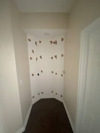 $200Drywall patchs- frame closet- 2 ceiling boards. A finish mud all. 1