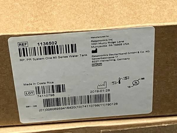 Phillips Respironics system one 60 series water tank replacement 1