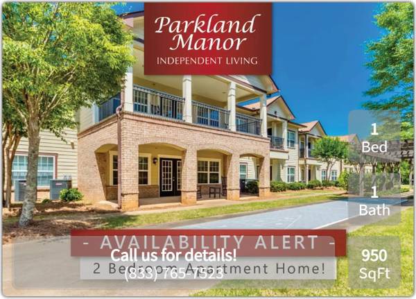 $1,322 / 1br - 950ft2 - Come home to Parkland Manor! Washer/dryer in unit. Tour today! (Austell)64045868681859120