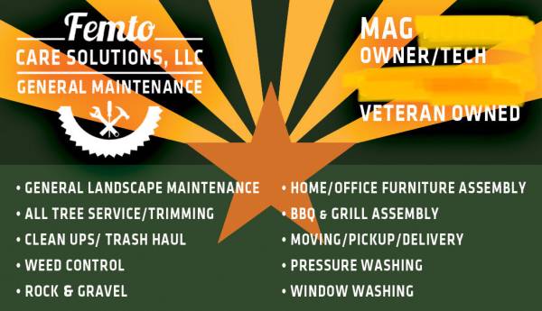 General Maintenance,Landscape, Trash Haul/Valet & Furniture Assembly 1