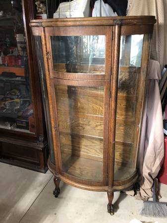 Oak curio cabinet 1