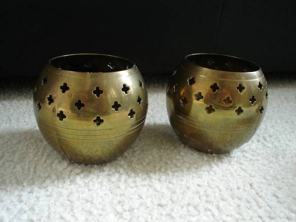 Brass Candle Holders Pair 1