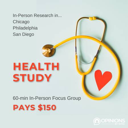 $150 Market Research In-Person Focus Group - Healthcare 1