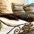 2 Shabby Antique Ticking French square striped blue indigo feather down pillows 1 thumbnail