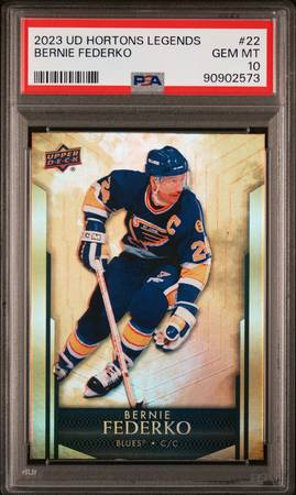 2023 UD TIM HORTONS LEGENDS #22 BERNIE FEDERKO HOF POP 1 PSA 10 1