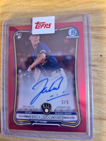 2026 bowman chrome Jacob Misiorowski true red on card /5 1