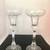 Pair of Stemmed Crystal Candle Holders 7" tall 1 thumbnail