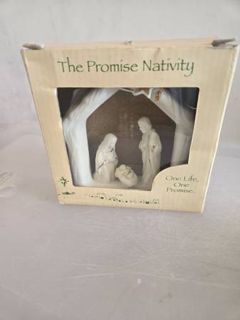 Vintage Porcelain The Promise Nativity Hanging Orinament 1