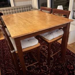 Wooden Dining Table with 4 Chairs 1