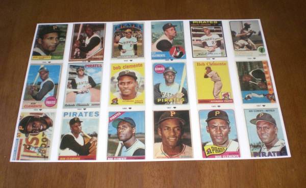 PIRATES ROBERTO CLEMENTE CARD COLLECTION 1956-73 PRINT 1