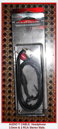 AUDIO Y Cable- RCA/3.5mm $8,(For TV External Sound) TV Cabinet $50 1