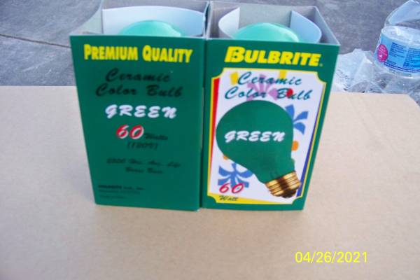 Bulbrite 60W 120V Green Bulb-and RED Bulbs YOUR Choice 1