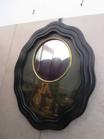 Antique Wall Mounted Frame w/ Mirror 1