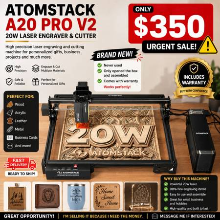 ATOMSTACK 20W Laser Engraver, A20 PRO V2 Laser Cutter 1