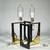 (2pc) Pair Contemporary Geometric Large Brass Table Lamps 5 thumbnail