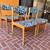 Set of 4 Mid Century Danish Teak Blue/White Floral Dining Chairs 1 thumbnail
