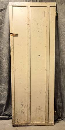 Vintage Handmade Solid Wood Shed Door – 75.5” Rustic Farmhouse Salvage 1