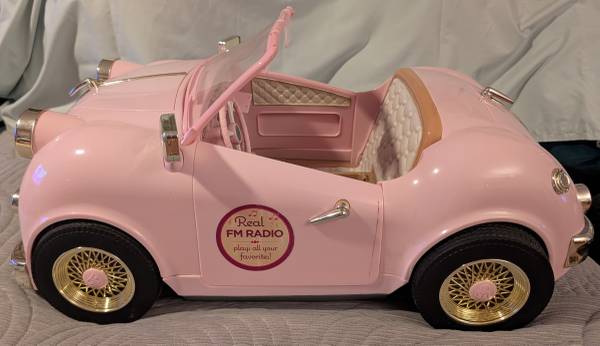 American Girl Doll Our Generation Retro Car Pink Convertible 