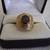 MENS 11K SOLID  YELLOW GOLD BROWN STONE RING 1 thumbnail
