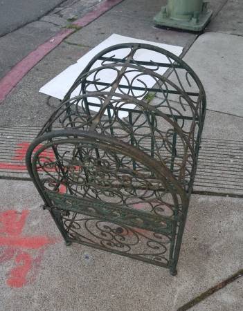 Wrought Iron Accent Wine Cabinet 1