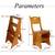 Wooden Folding Library Ladder Chair 4 thumbnail