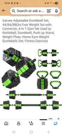 Adjustable 88lb dumbell set green 1