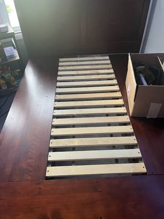 Full Size Bed W/Headboard W/Storage Undreneath & Pillow Top Mattress 1