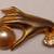 Vintage Hand Holding Faux Pearl Fur coat Pin Goldtone, Rhinestones. 2 thumbnail