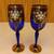 2 Blue Wine Goblets 1 thumbnail