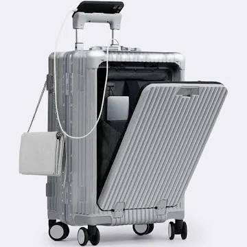 NOBL Zipperless All-In-One Carry-On Suitcase - Silver BRAND NEW 1